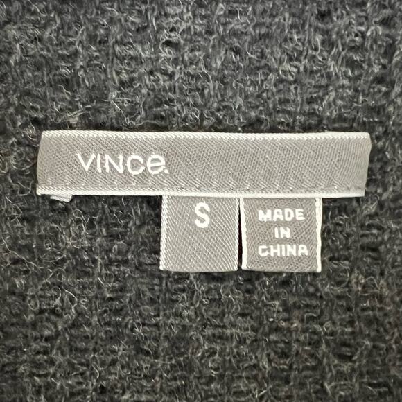 Vince. Women’s Sherpa Boucle Double Breasted Dark Carbon Charcoal Wool Coat Sz S - Picture 4 of 11